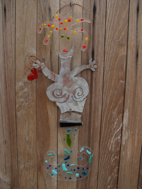 Dolly a fused glass and metal mermaid by 3 Wishes Studio